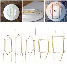 Stainless Steel Dish Hangers Wall Display Plate W Type Hook Spring Holder   173329535876